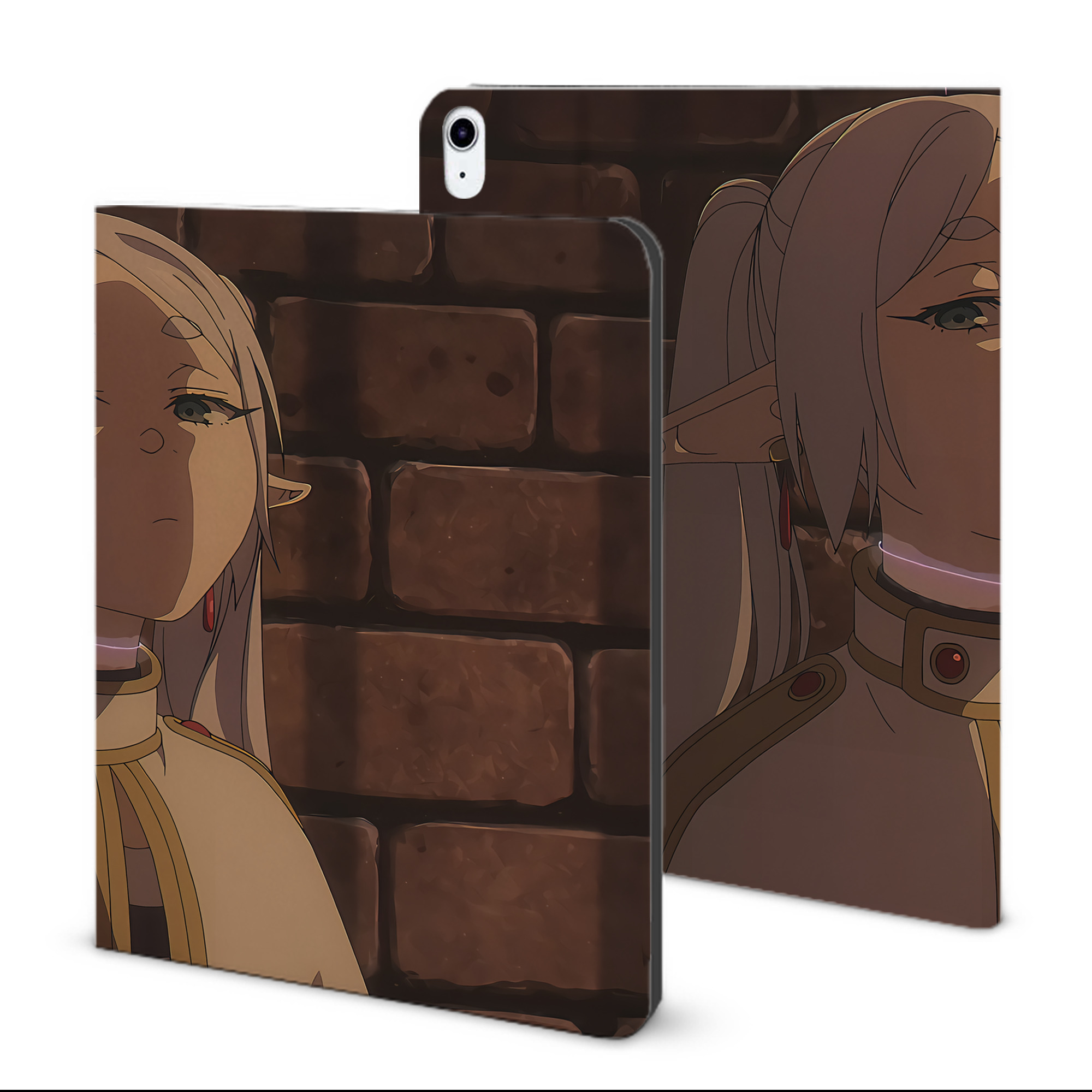 （画像用） 葬送のフリーレン Frieren IPad ケース ブック型 PUレザー TPU 耐衝撃 軽量 薄型 ペン収納なし 全面保護 IPad 各モデル対応